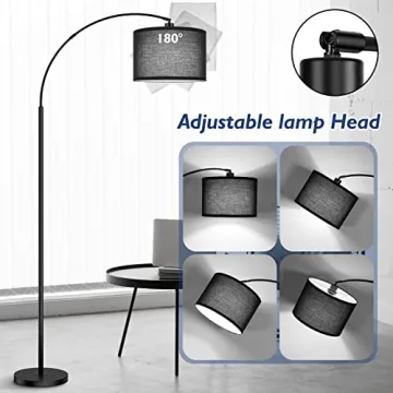 Bdrofn Arc Floor Lamp with Remote Control and Dimming Features