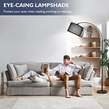 Bdrofn Arc Floor Lamp with Remote Control and Dimming Features