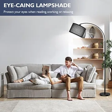 Bdrofn Arc Floor Lamp with Remote Control and Dimming Features