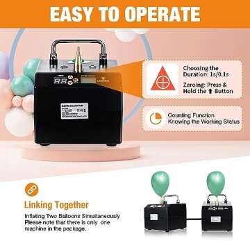 Lagenda Electric Balloon Pump with Timer for Easy Inflating