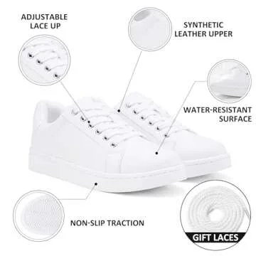 Vepose Women's Comfortable White Walking Sneakers