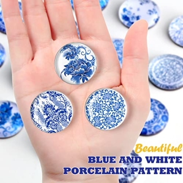 Unique Blue and White Porcelain Magnets Set for Fridge
