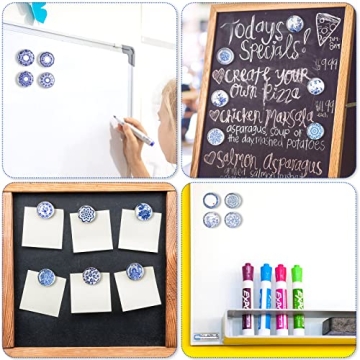 Unique Blue and White Porcelain Magnets Set for Fridge