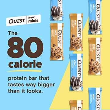 Quest Nutrition Mini Protein Bars Bundle, Chocolate Chip Cookie Dough and Cookies & Cream, High Prot...