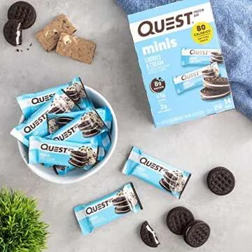 Quest Nutrition Mini Protein Bars Bundle, Chocolate Chip Cookie Dough and Cookies & Cream, High Protein, Low Carb, Keto Friendly, 14 Count Each