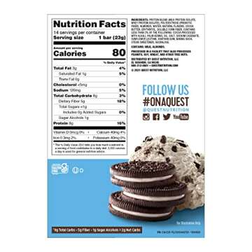 Quest Nutrition Mini Protein Bars Bundle, Chocolate Chip Cookie Dough and Cookies & Cream, High Protein, Low Carb, Keto Friendly, 14 Count Each