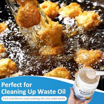 LANBEIDE Cooking Oil Solidifier Powder - Solidifies Up to 36 Cups, 100% Plant-Based Oil Hardener for...