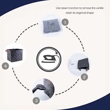 LoongBaby Felt Storage Baskets With Handles Soft Durable Toy Storage Nursery Bins Home Decorations (Grey)