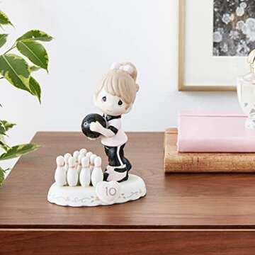 Precious Moments, Growing In Grace, Age 10, Bisque Porcelain Figurine, Brunette Girl, 154037B