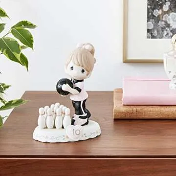 Precious Moments, Growing In Grace, Age 10, Bisque Porcelain Figurine, Brunette Girl, 154037B