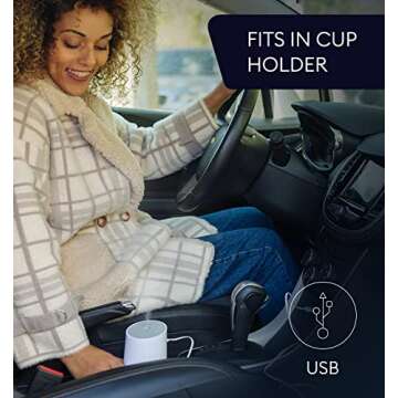 GENIANI Portable Cool Mist Humidifiers for Bedroom & Office - Ultrasonic Humidifier for Home, Baby, Small Room with Auto Shut Off, 250ML Easy to Clean Water Tank