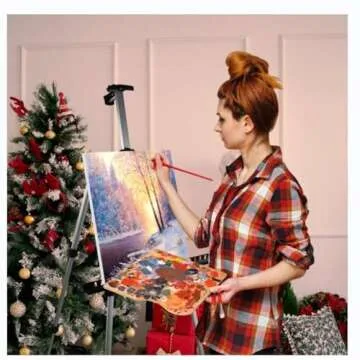 Art Painting Artist Easel Stand,RRFTOK Display Sign Aluminum Metal Tripod Adjustable Portable Easels for Painting Canvases Height from 17 to 66 Inch,Carry Bag for Table-Top/Floor Drawing - White