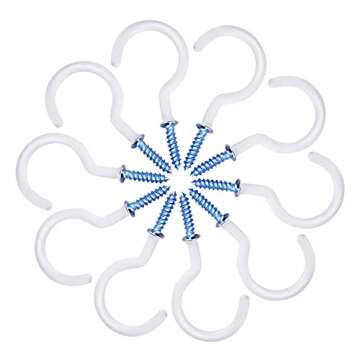 EBOOT 2 Inch Ceiling Hooks - 10 Durable White Cup Holders