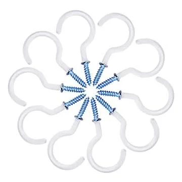 EBOOT 2 Inch Ceiling Hooks - 10 Durable White Cup Holders