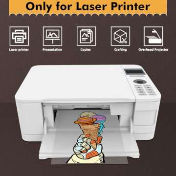 Koala Laser Transparency Film, Color Transparent Paper for OHP, Clear Overhead Projector Film 8.5x11 inches for Laser Jet Printer and Copier, Double-sided Printing Photo Transparent Film 20 Packs