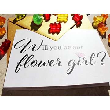 PepperZone Adorable Flower Girl Proposal Card - Shimmer Envelopes