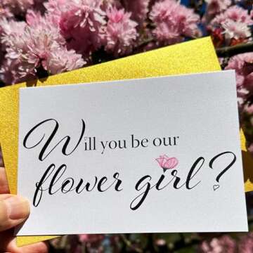 PepperZone Adorable Flower Girl Proposal Card - Shimmer Envelopes