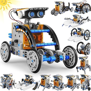 STEM 13-in-1 Education Solar Power Robots Toys for Boys Age 8-12, DIY Educational Toy Science Kits f...