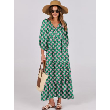 ANRABESS Womens Boho Maxi Dress for Stylish Summer Looks