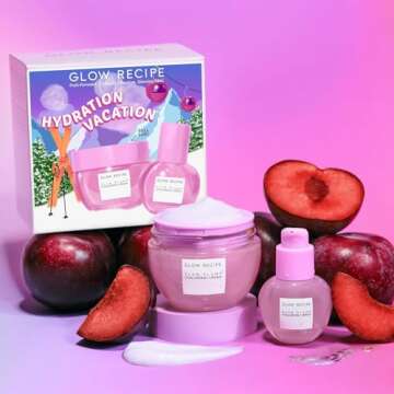 Glow Recipe Hydration Vacation Skincare Set - Plum Plump Hyaluronic Acid Moisturizer + Face Serum - ...