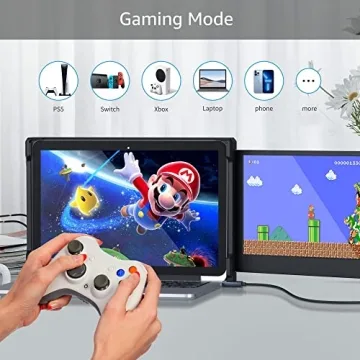 CIDETTY 12" Portable Monitor - Full HD Dual Screen Extender