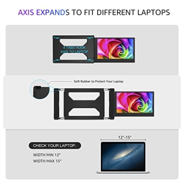 CIDETTY 12" Portable Monitor - Full HD Dual Screen Extender