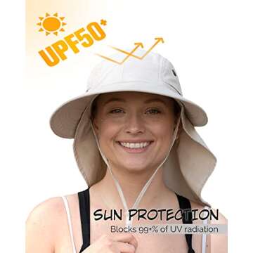 Camptrace Wide Brim UPF 50+ Sun Protection Outdoor Hat