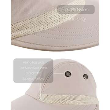 Camptrace Wide Brim UPF 50+ Sun Protection Outdoor Hat