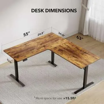 FEZIBO 63" Adjustable L-Shaped Standing Desk - Stylish & Functional