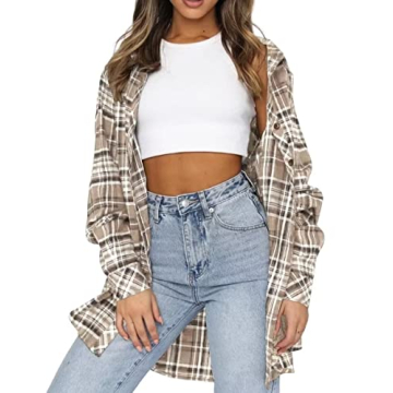 Stylish Lacozy Women's Buffalo Plaid Flannel Shirt - Comfortable & Versatile
