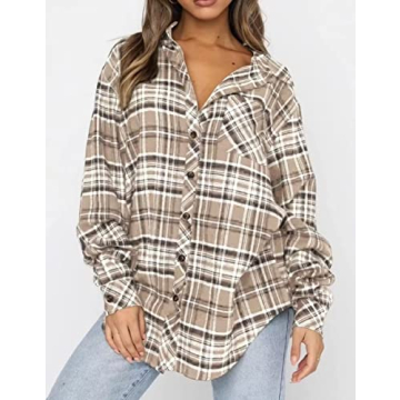 Lacozy Buffalo Plaid Flannel Shirt for Stylish Women