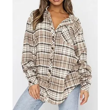 Lacozy Buffalo Plaid Flannel Shirt for Stylish Women