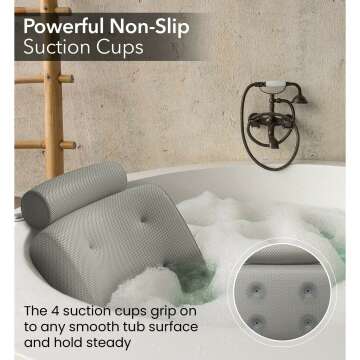 Luxury Bath Pillow for Comfort in Bathtub and Spa