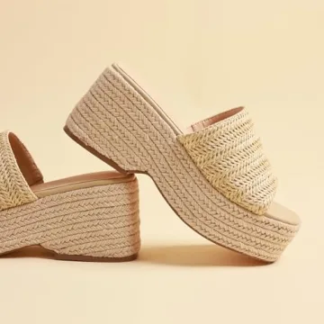 Stylish EQAUDES Platform Slip-On Espadrille Sandals