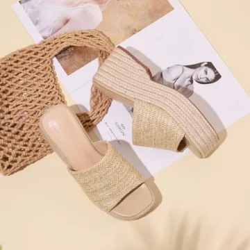Stylish EQAUDES Platform Slip-On Espadrille Sandals