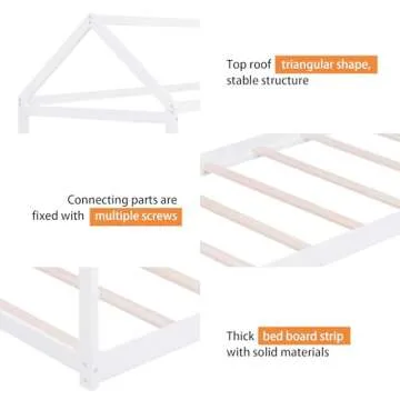 Merax Wood House Bed for Kids - Playful & Durable Design