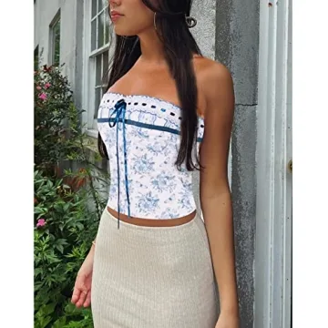Amiblvowa Y2k Sexy Lace Strapless Tube Top