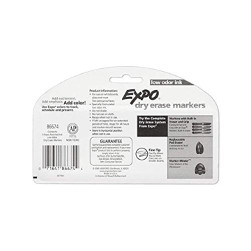 EXPO Low-Odor Fine Point Dry Erase Markers 4-Pack