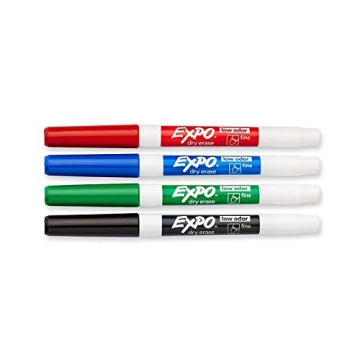 EXPO Low-Odor Fine Point Dry Erase Markers 4-Pack
