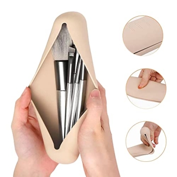 Compact & Stylish Travel Makeup Brush Holder - Silicone Case