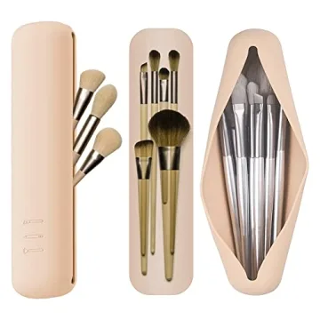 Compact & Stylish Travel Makeup Brush Holder - Silicone Case