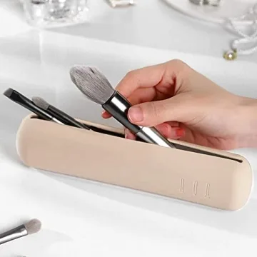 Compact & Stylish Travel Makeup Brush Holder - Silicone Case