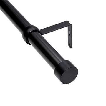 Umbra Cappa Curtain Rod, Includes 2 Matching Finials, Brackets & Hardware, 36 to 66-Inches, Black