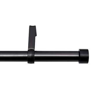Umbra Cappa Curtain Rod, Includes 2 Matching Finials, Brackets & Hardware, 36 to 66-Inches, Black