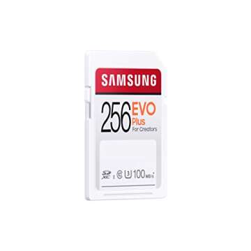 SAMSUNG EVO Plus SDXC 256GB Full Size SD Memory Card w/ Adapter, UHS-I U3, Supports 4K Video, Storag...