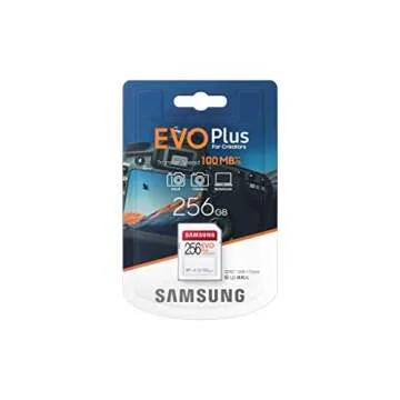 SAMSUNG EVO Plus SDXC 256GB Full Size SD Memory Card w/ Adapter, UHS-I U3, Supports 4K Video, Storage Expansion for DSLR, Mirrorless Camera, PC, MB-SC256H/AM