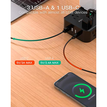 Power Strip Surge Protector with 8 Outlets & USB Ports