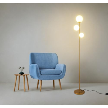 Globe Mid Century Modern Floor Lamp - Contemporary Gold Design