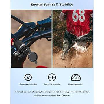 Motorcycle USB Charger, Dual USB Port Water Proof Motorcycle Phone Charger for Honda CRF300L CRF250L 2017-2022, USB Motorcycle Charger for Phone, Tablet, GPS