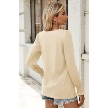 Elegant Sherosa Long Sleeve Square Neck Top for Women